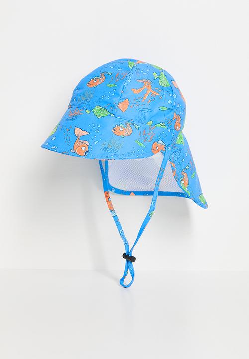 Pop Candy - Fish printed flap cap - blue