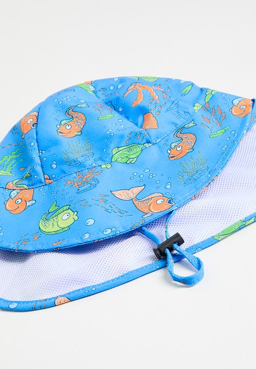 Pop Candy - Fish printed flap cap - blue