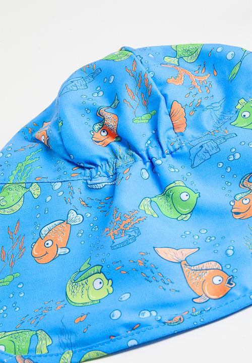 Pop Candy - Fish printed flap cap - blue