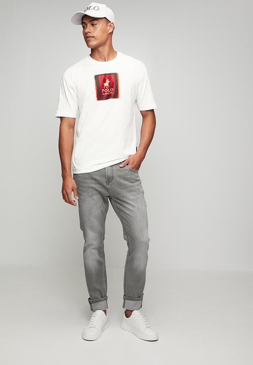 POLO - MENS PJC PAINT BRUSH GRAPHIC TEE - White