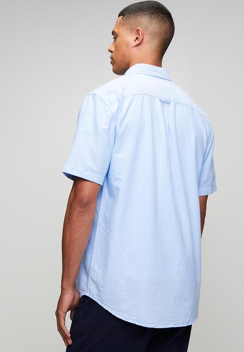 POLO - MENS SS CLASSIC PLAIN OXFORD SHIRT - Blue