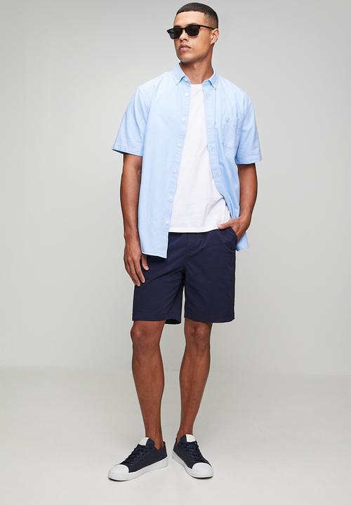 POLO - MENS SS CLASSIC PLAIN OXFORD SHIRT - Blue