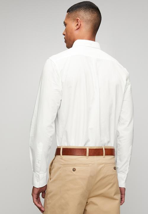 POLO - MENS LS CLASSIC PLAIN OXFORD SHIRT - White