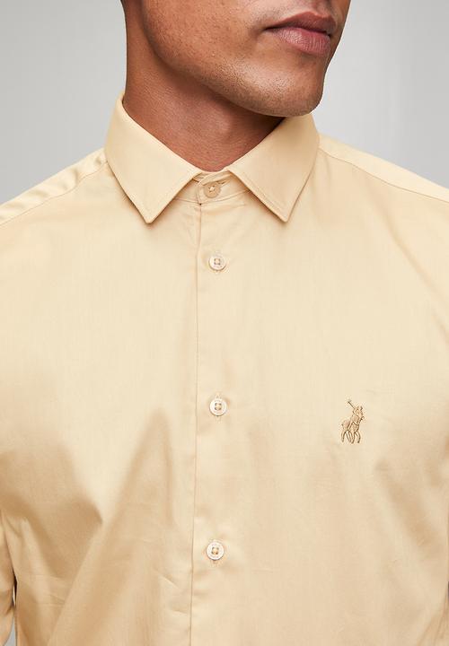 POLO - Mens long sleeve plain shirt - beige