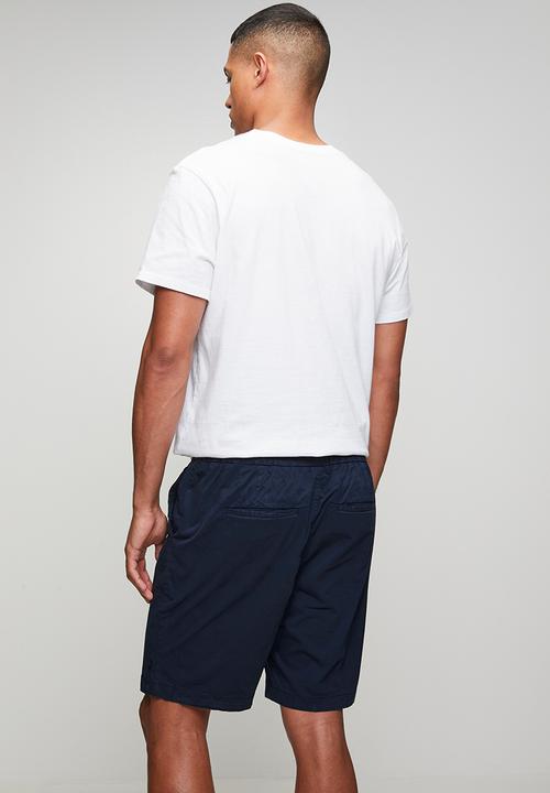 POLO - MENS PEACHED SHORTS ELASTICATED WB - Navy