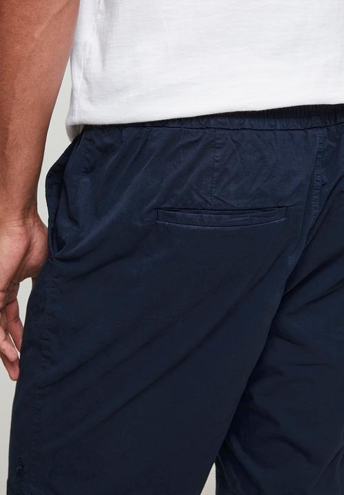 POLO - MENS PEACHED SHORTS ELASTICATED WB - Navy