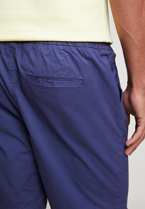 POLO - MENS PEACHED SHORTS ELASTICATED WB - Blue