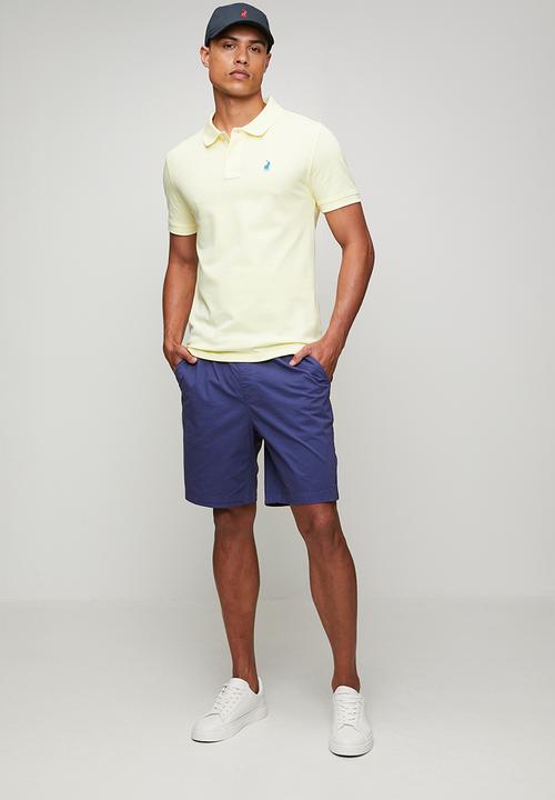 POLO - MENS PEACHED SHORTS ELASTICATED WB - Blue