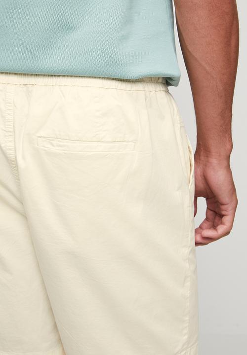 POLO - MENS PEACHED SHORTS ELASTICATED WB - Khaki