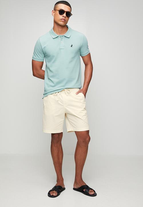 POLO - MENS PEACHED SHORTS ELASTICATED WB - Khaki