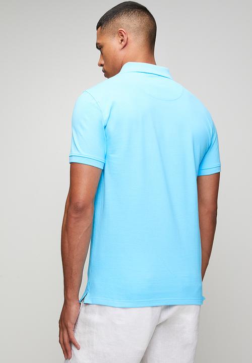 POLO - Mens essential pique short sleeve golfer - blue