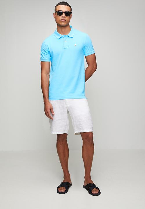 POLO - Mens essential pique short sleeve golfer - blue