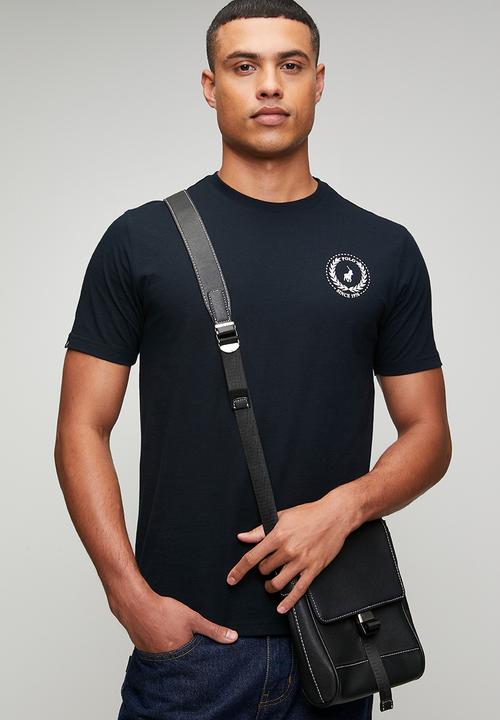 POLO - Mens crew neck logo printed short sleeve tee - black