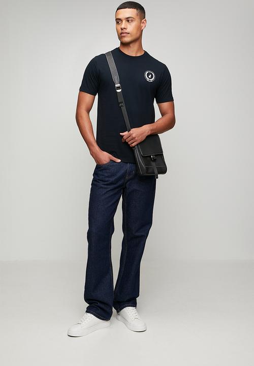 POLO - Mens crew neck logo printed short sleeve tee - black