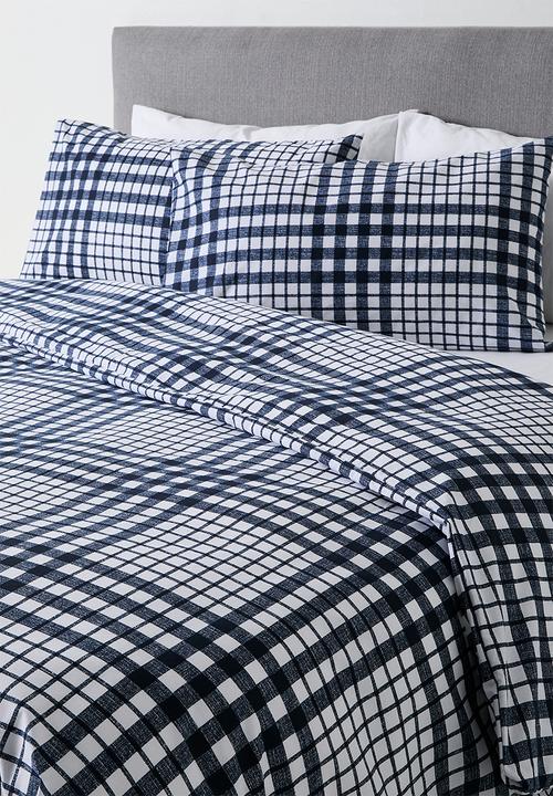 Sixth Floor - Orion Check Duvet Set Navy