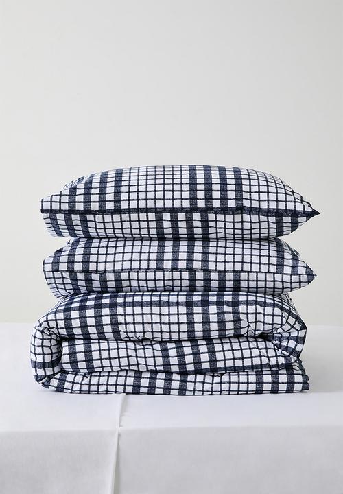 Sixth Floor - Orion Check Duvet Set Navy
