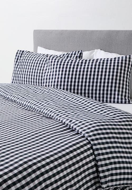 Sixth Floor - Midnight Gingham Super Soft Duvet Set Navy
