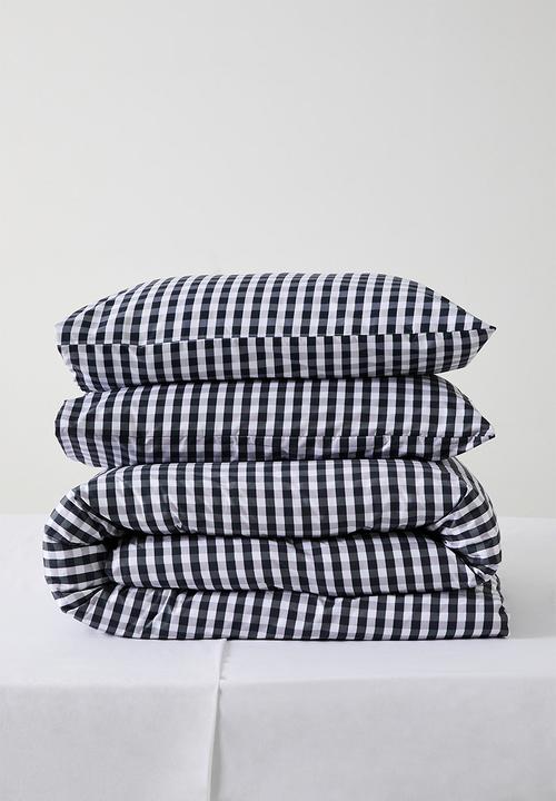Sixth Floor - Midnight Gingham Super Soft Duvet Set Navy