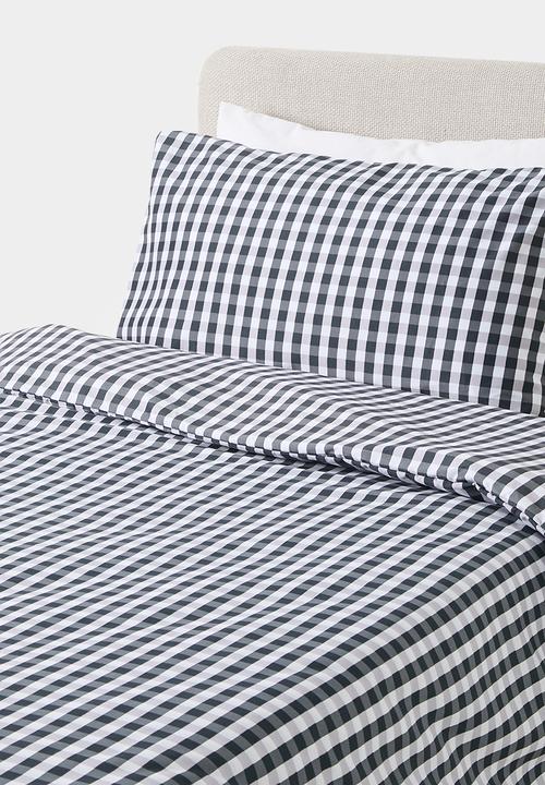 Sixth Floor - Midnight Gingham Super Soft Kids Duvet Set - Navy