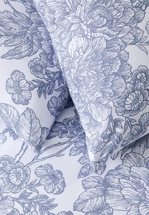 Sixth Floor - Indigo Floral Toile Cotton Blend Duvet Set - Multi