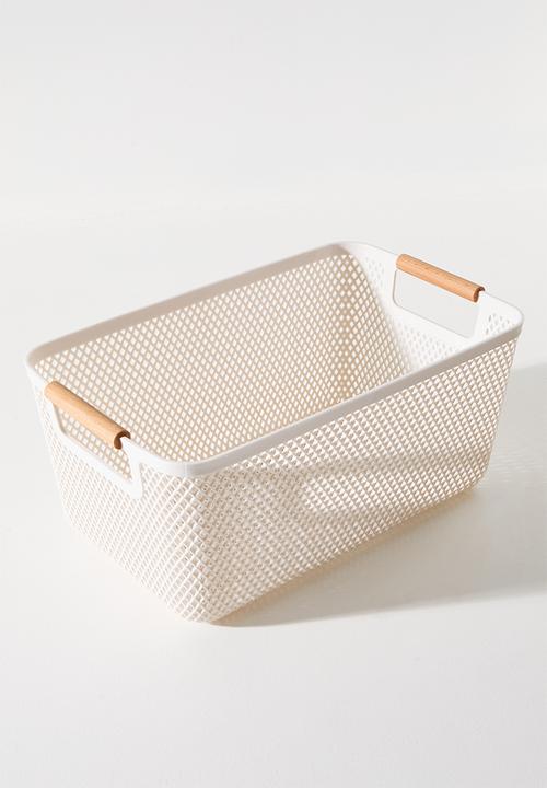 Bathroom Solutions - Multi basket wbeachwood handles white