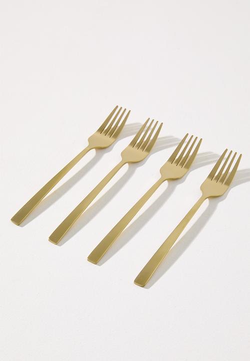 Excellent Houseware - Gold Cake Fork Set - 4pcs