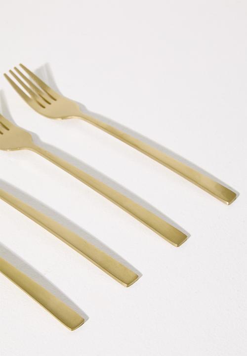Excellent Houseware - Gold Cake Fork Set - 4pcs