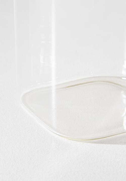 Excellent Houseware - Bamboo storage jar set of 3 - Clear