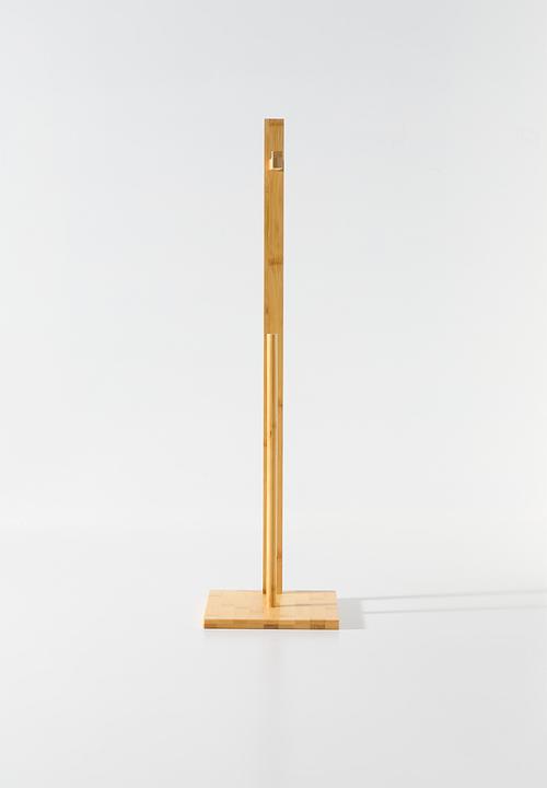 Bathroom Solutions - Bamboo toilet roll holder set - natural