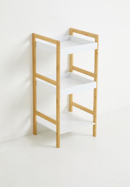 Storage Solutions - 3 Shelf Bathroom Rack Bamboo - White