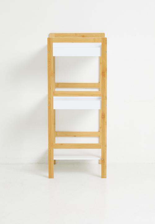 Storage Solutions - 3 Shelf Bathroom Rack Bamboo - White