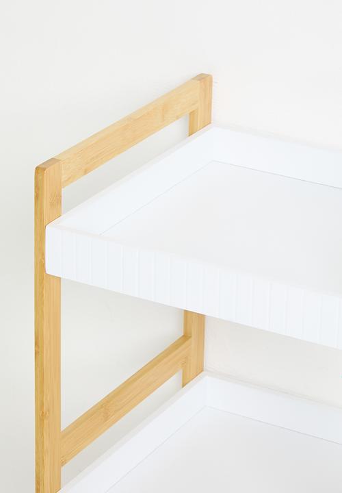 Storage Solutions - 3 Shelf Bathroom Rack Bamboo - White