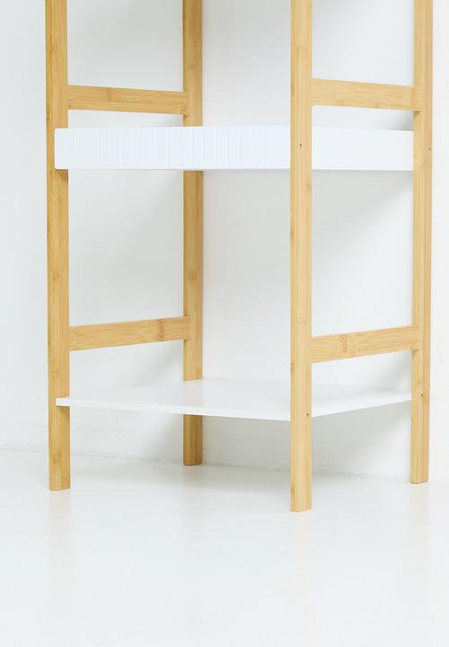 Storage Solutions - 3 Shelf Bathroom Rack Bamboo - White