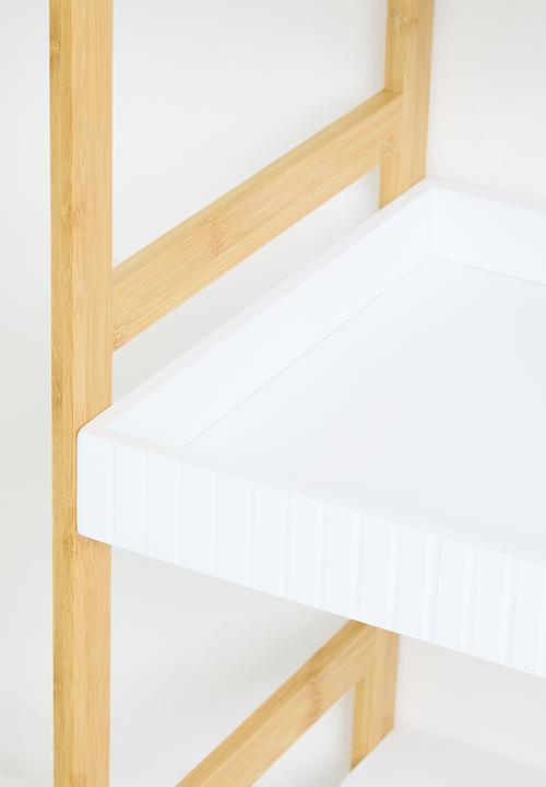 Storage Solutions - 3 Shelf Bathroom Rack Bamboo - White