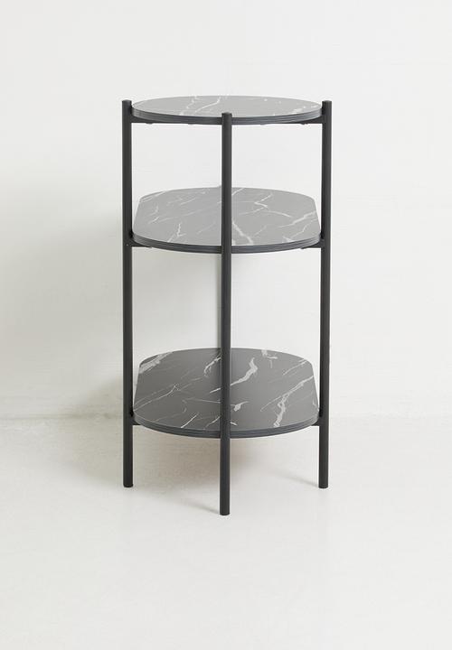 H&S - Moss 3 Layer Side Table - Black