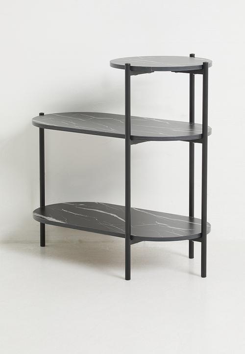 H&S - Moss 3 Layer Side Table - Black