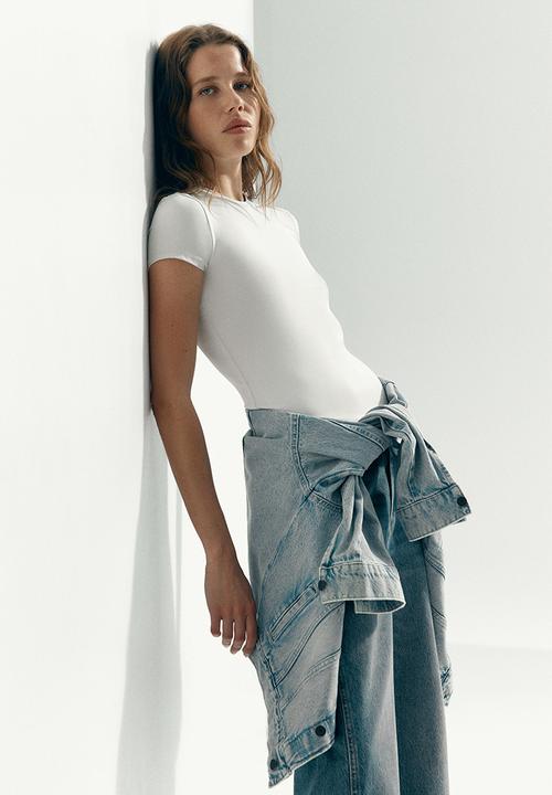 H&M - Fitted microfibre T-shirt - light grey