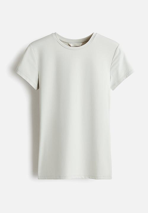 H&M - Fitted microfibre T-shirt - light grey