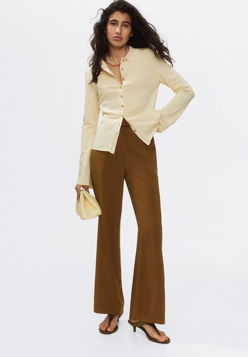 H&M - Wide pull-on trousers - olive green
