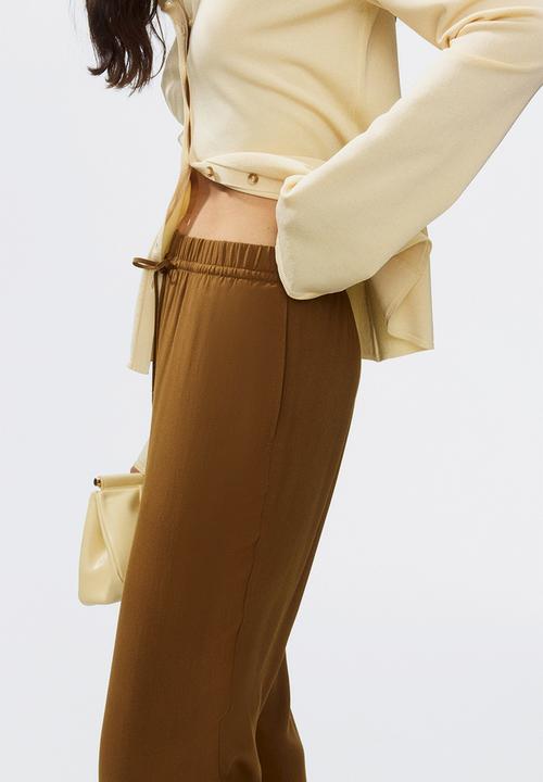 H&M - Wide pull-on trousers - olive green