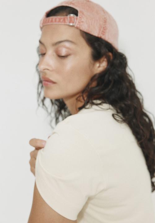 H&M - Oversized cotton T-shirt - light beige