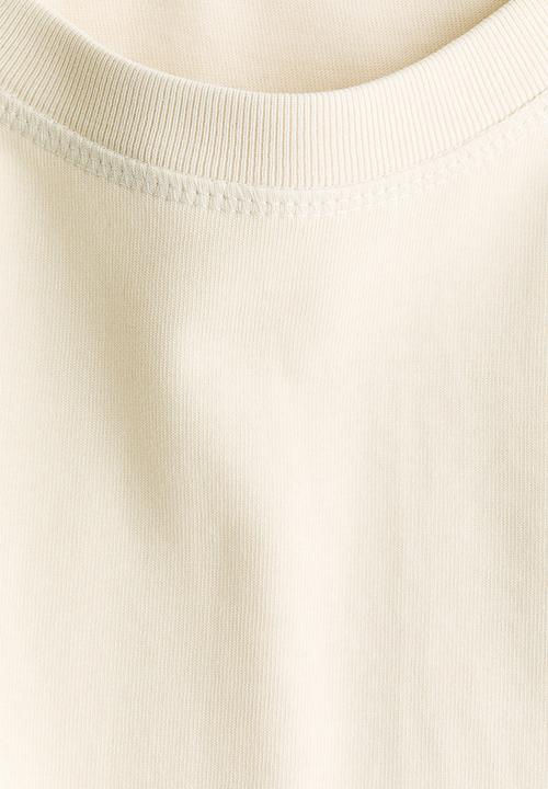 H&M - Oversized cotton T-shirt - light beige
