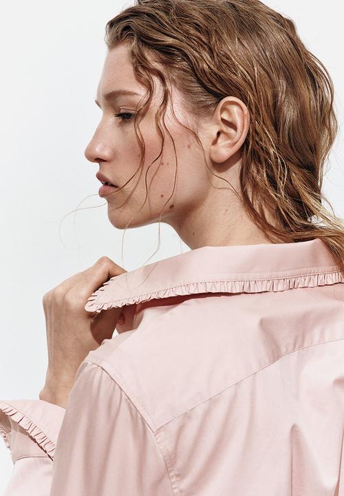 H&M - Cotton poplin shirt - light pink
