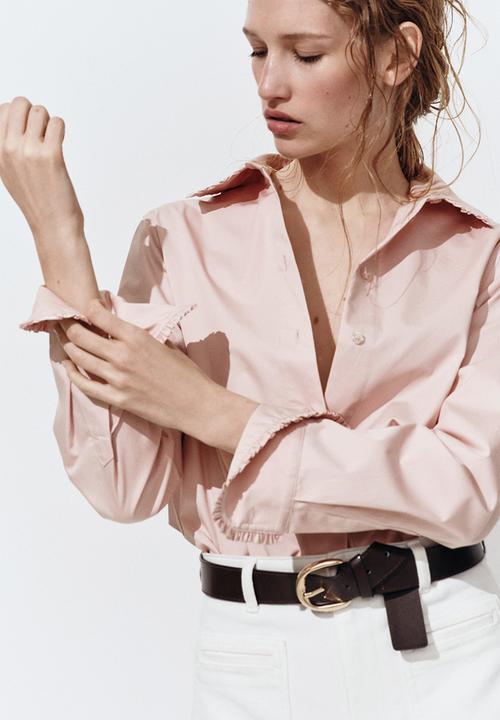H&M - Cotton poplin shirt - light pink