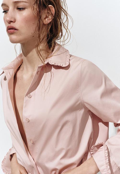 H&M - Cotton poplin shirt - light pink