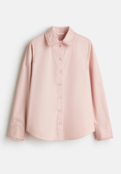 H&M - Cotton poplin shirt - light pink