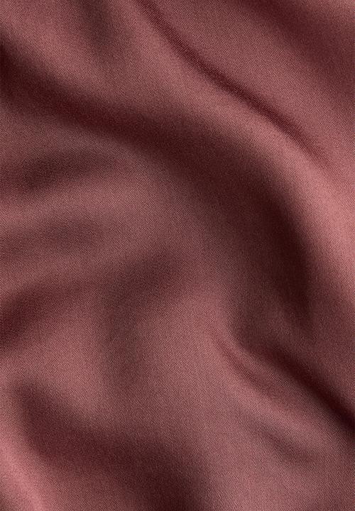 H&M - Lace-trimmed satin pyjama top - dusty maroon