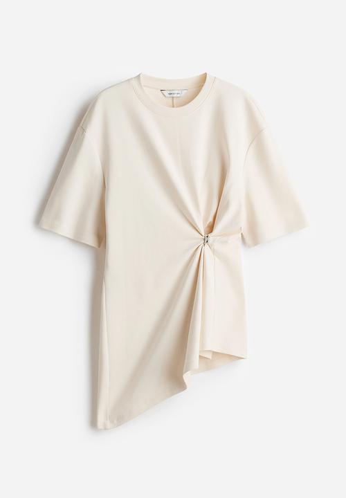 H&M - Draped-detail asymmetric top - cream