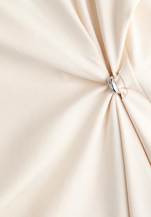 H&M - Draped-detail asymmetric top - cream