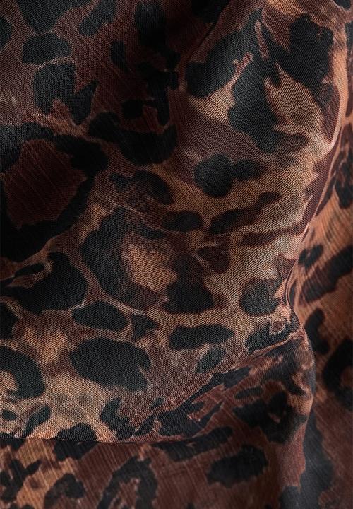 H&M - A-line halterneck top - brown/leopard print